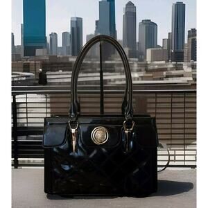 Brangio Italy DreamWorks Retro Top Handle Patent Leather Handbag 12x10x5